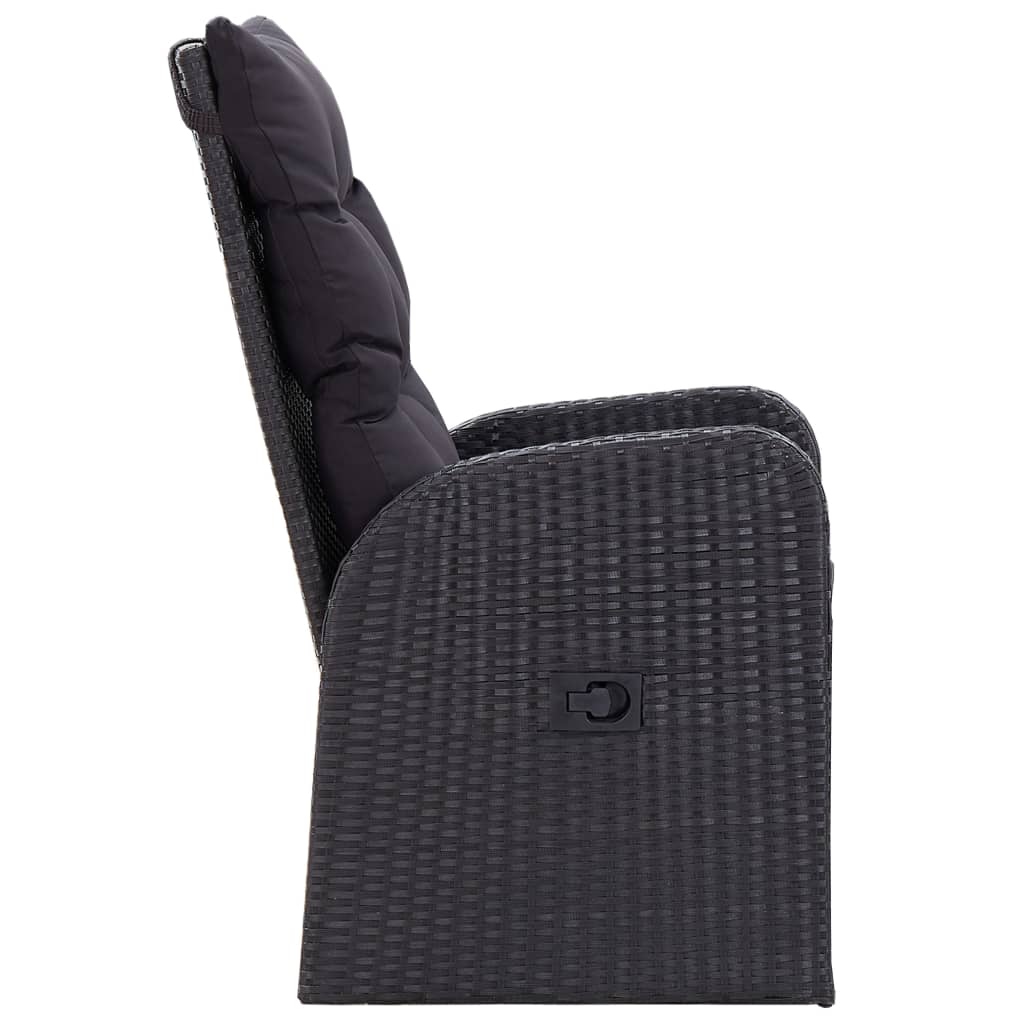 vidaXL Set mobilier de grădină cu perne, 9 piese, negru