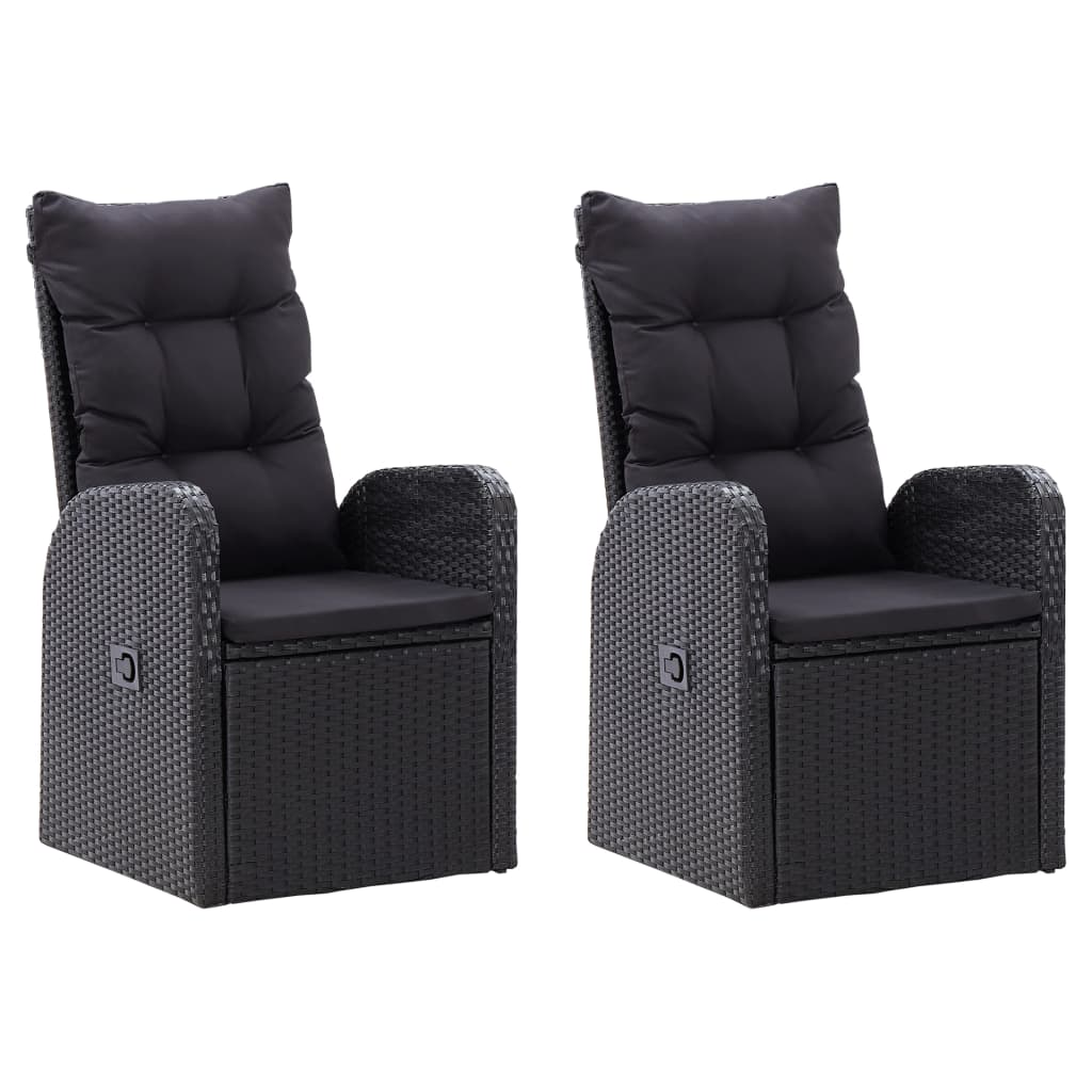 vidaXL Set mobilier de grădină cu perne, 9 piese, negru