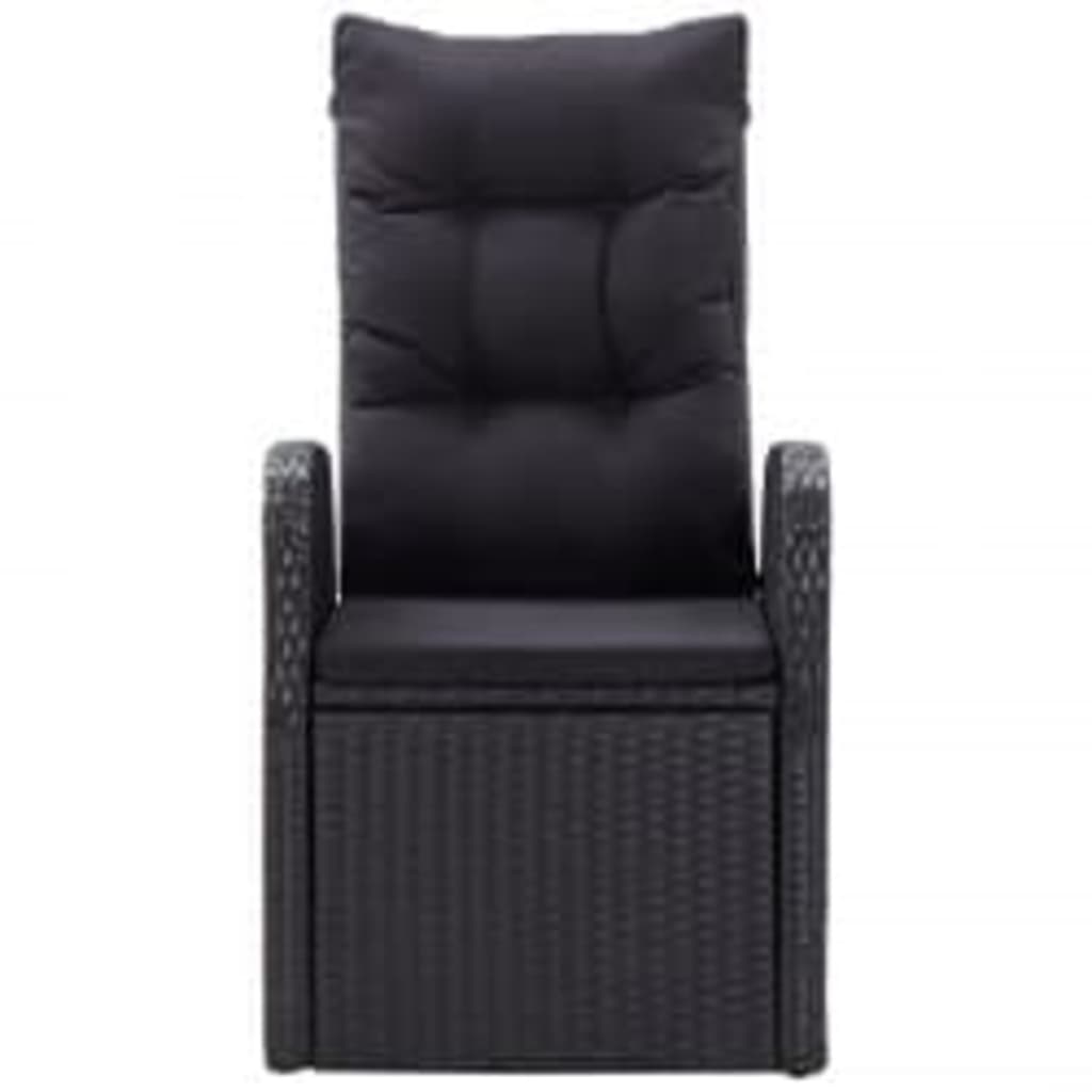 vidaXL Set mobilier de grădină cu perne, 9 piese, negru