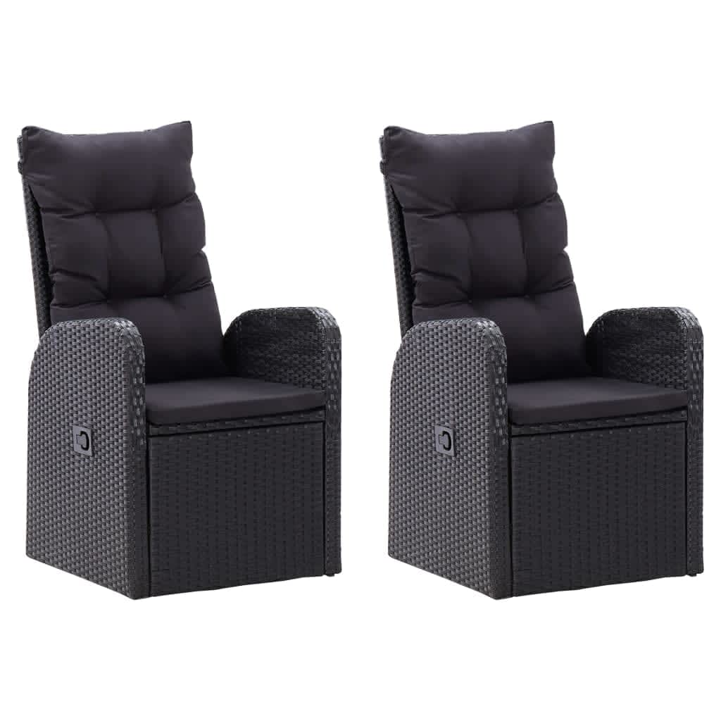 vidaXL Set mobilier de grădină cu perne, 9 piese, negru