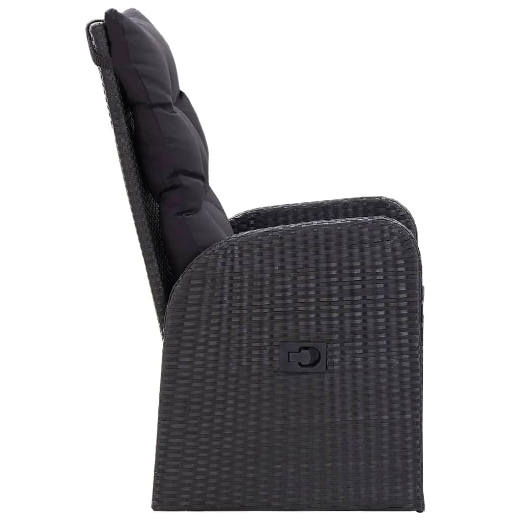 vidaXL Set mobilier de grădină cu perne, 9 piese, negru