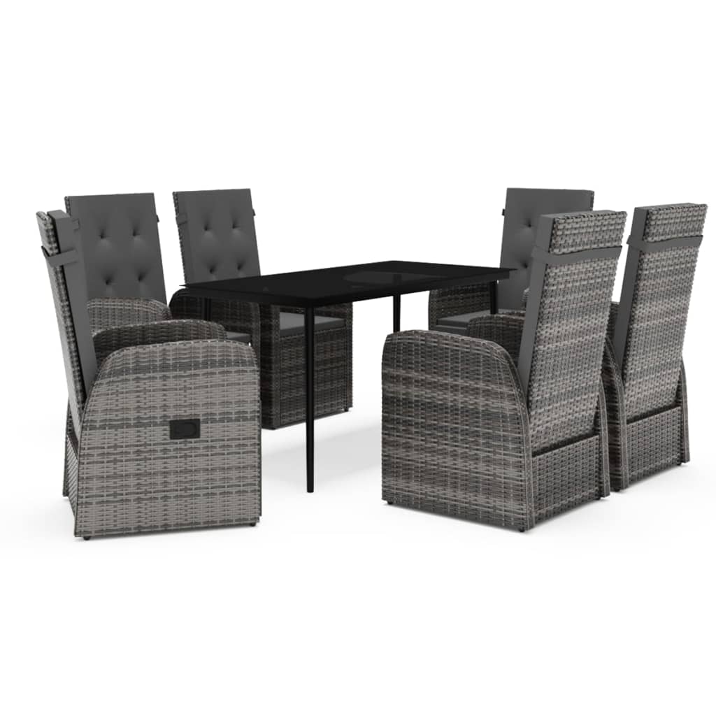 vidaXL Set mobilier pentru grădină, cu perne, 7 piese, gri
