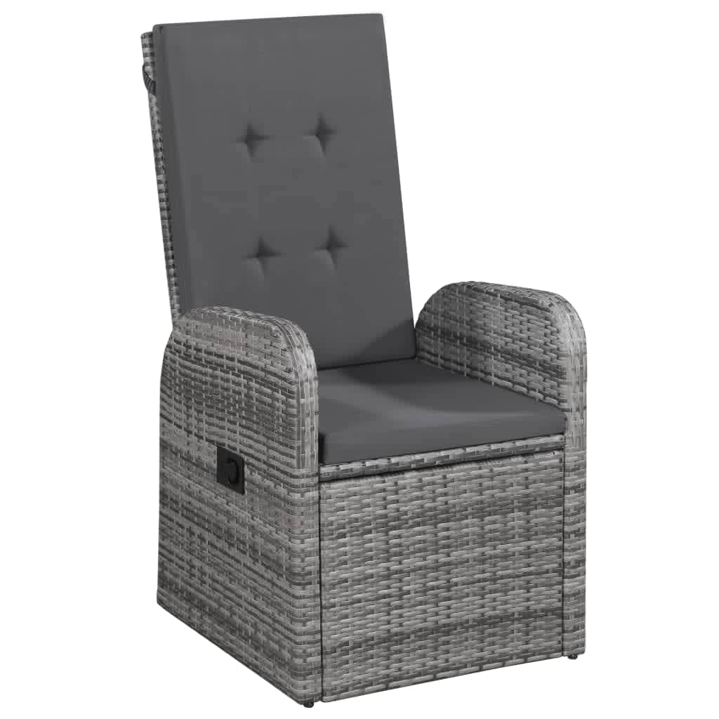 vidaXL Set mobilier pentru grădină, cu perne, 9 piese, gri