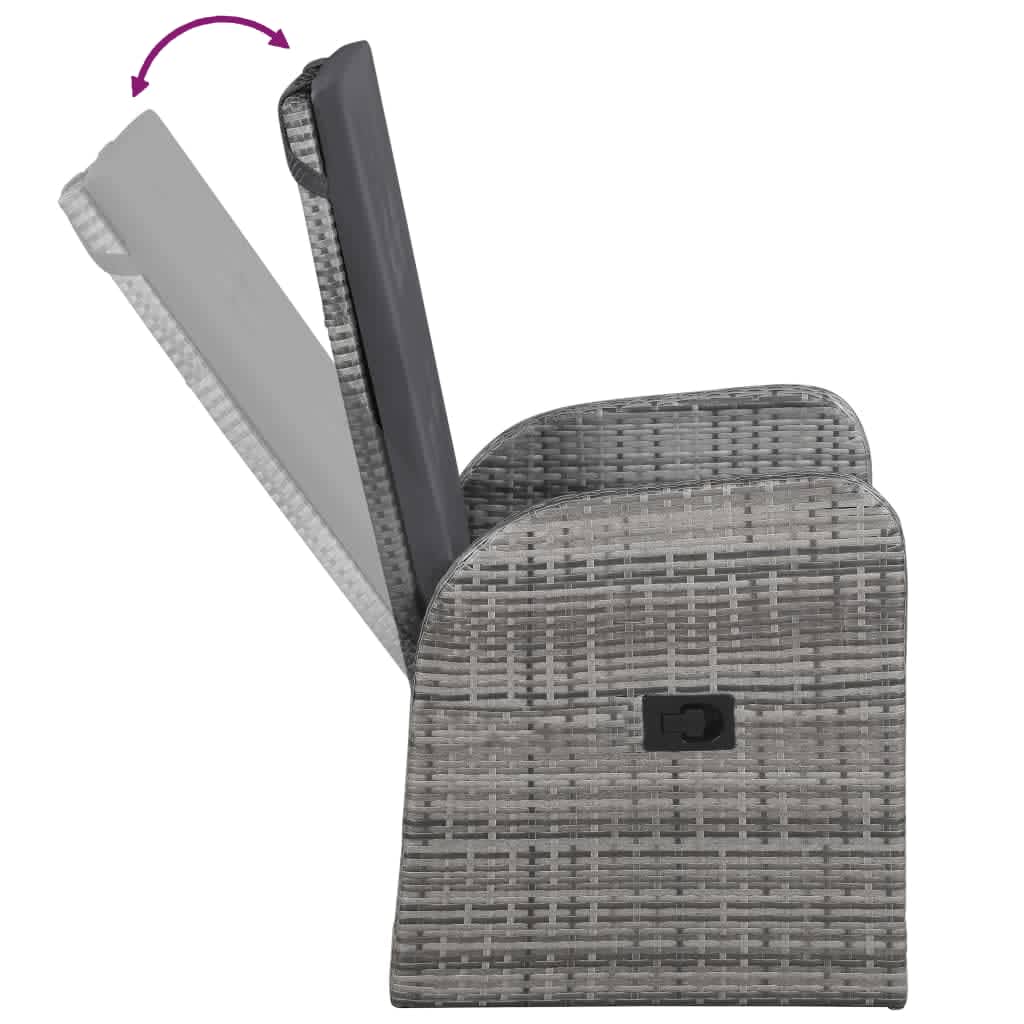 vidaXL Set mobilier pentru grădină, cu perne, 9 piese, gri
