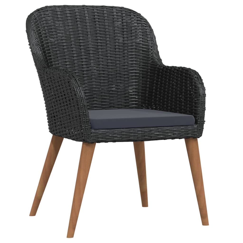 vidaXL Set mobilier de grădină cu perne, 9 piese, negru