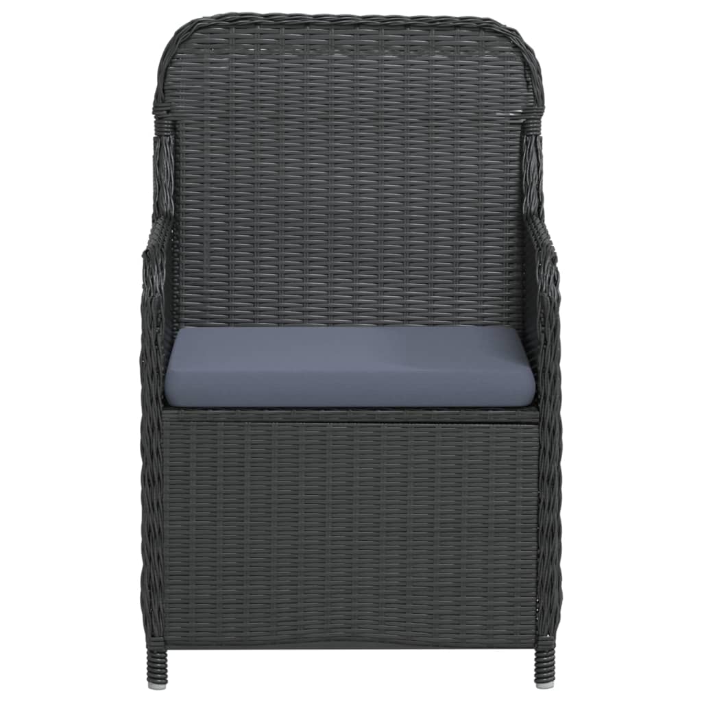 vidaXL Set mobilier de grădină cu perne, 9 piese, negru
