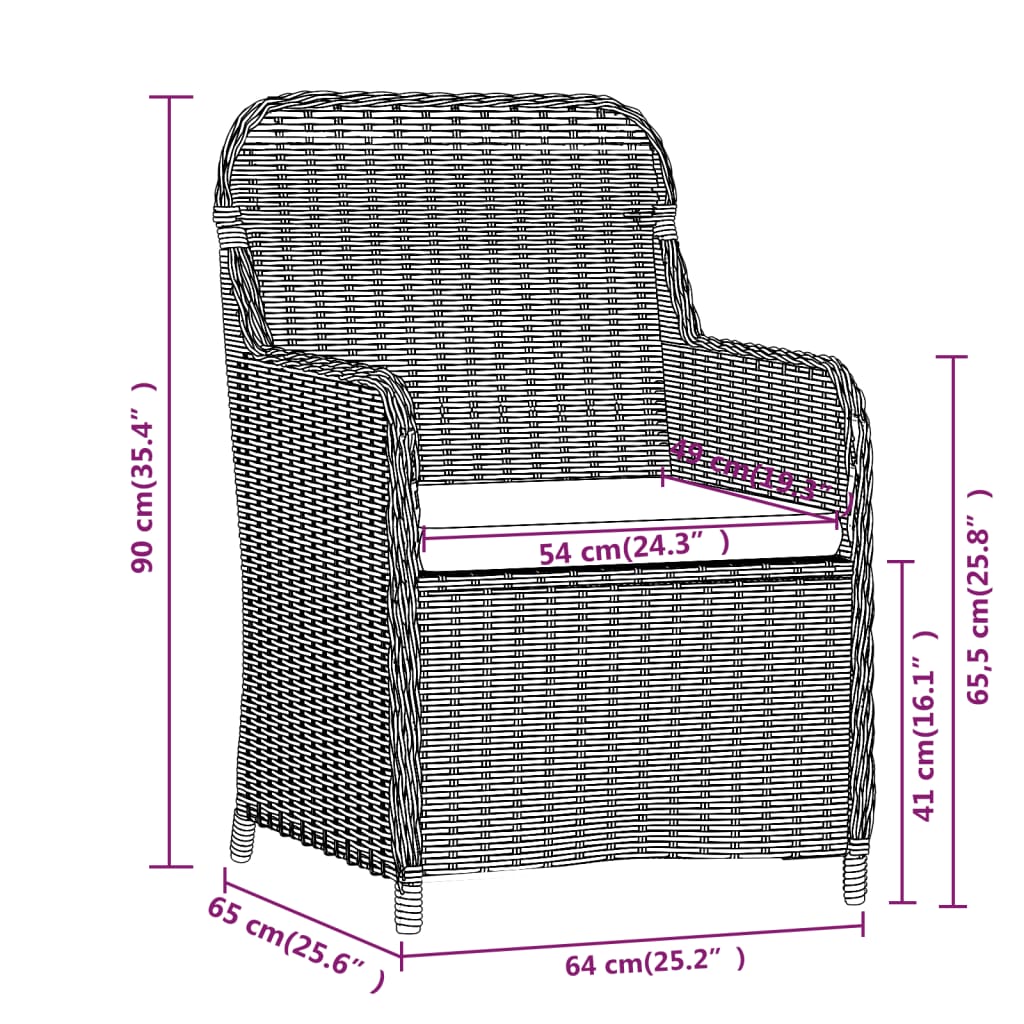 vidaXL Set mobilier de grădină cu perne, 9 piese, negru