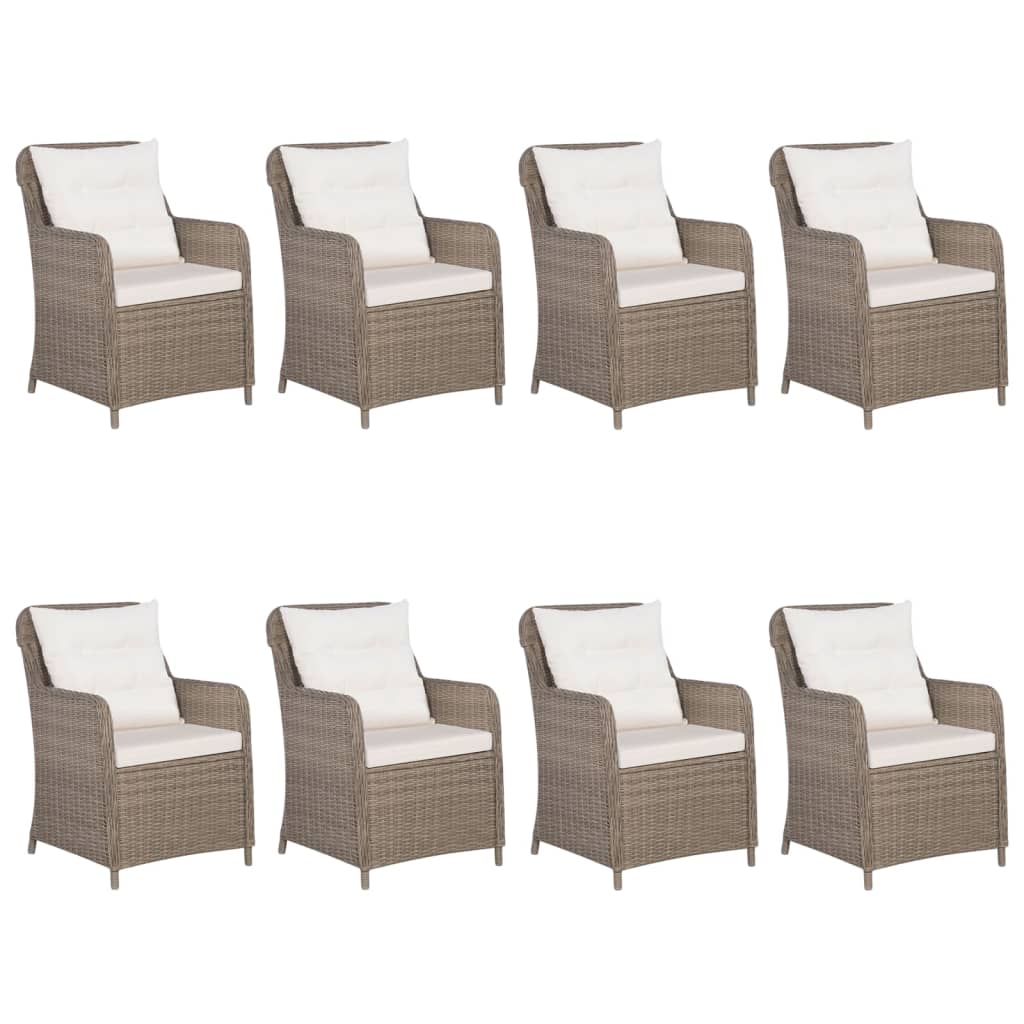 vidaXL Set mobilier pentru grădină, 9 piese, maro
