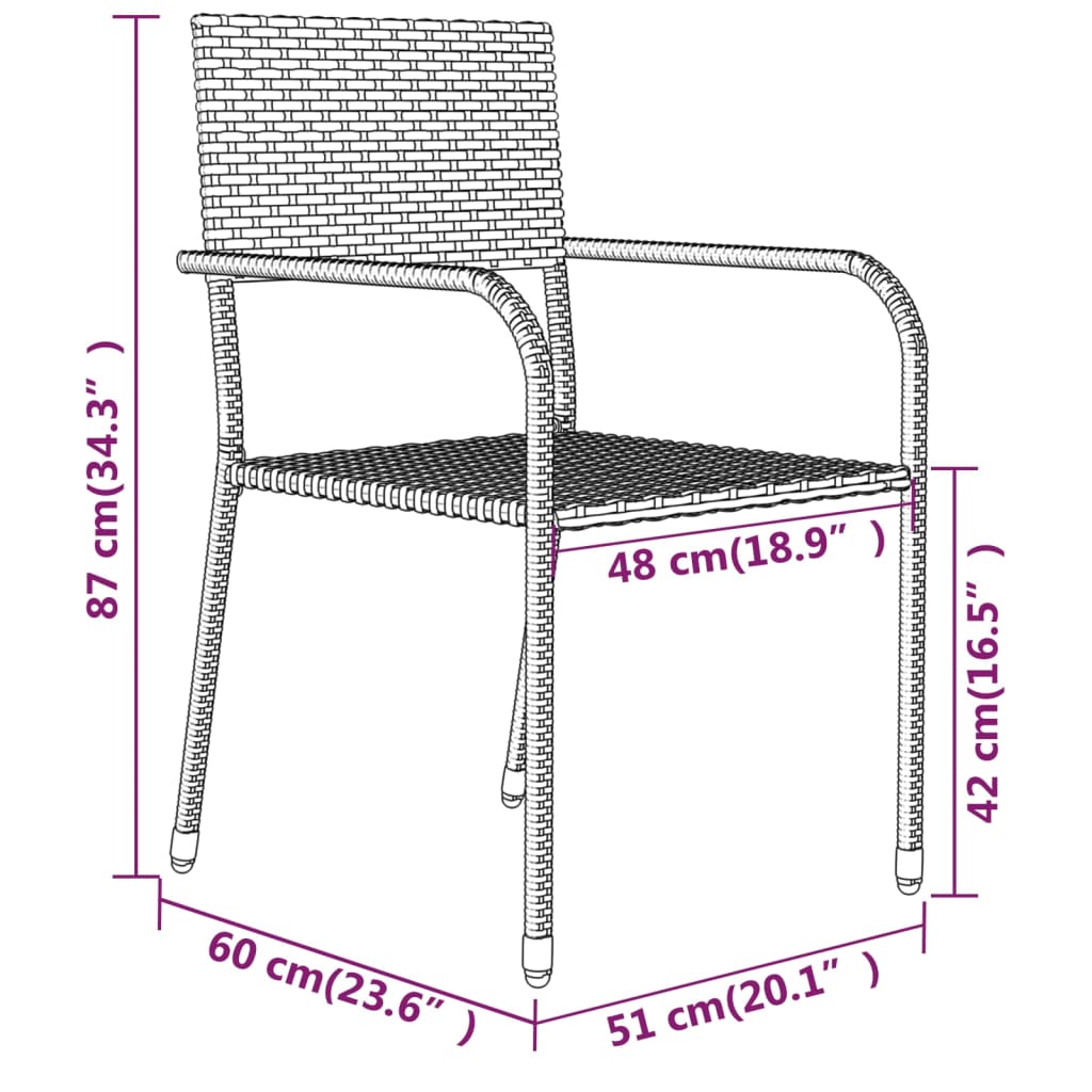 vidaXL Set mobilier pentru grădină, 3 piese, gri