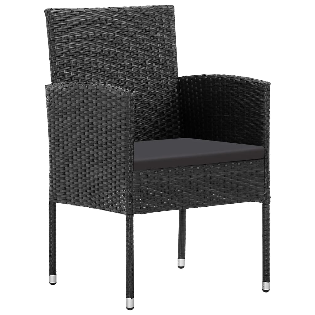vidaXL Set mobilier de grădină, 9 piese, negru