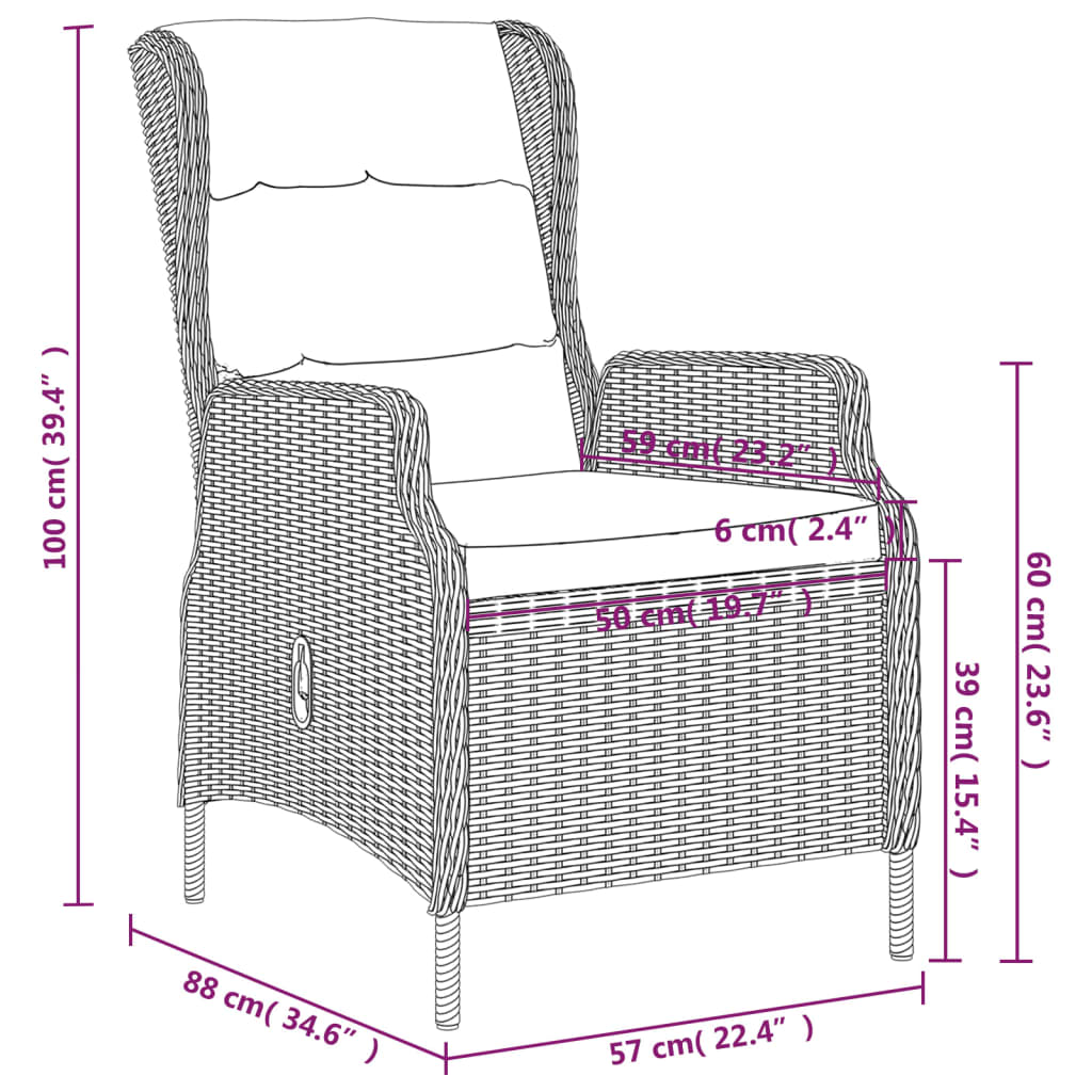 vidaXL Set mobilier pentru grădină, 5 piese, gri închis vidaXL Set mobilier pentru grădină, 5 piese, gri închis
