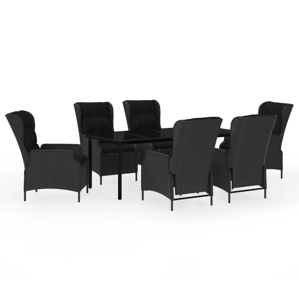 vidaXL Set mobilier pentru grădină, 7 piese, gri închis vidaXL Set mobilier pentru grădină, 7 piese, gri închis