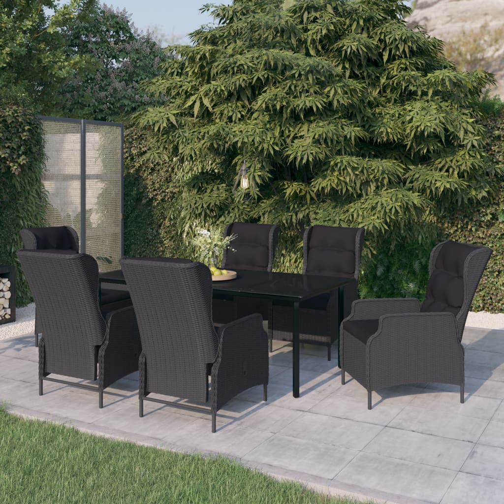 vidaXL Set mobilier pentru grădină, 7 piese, gri închis vidaXL Set mobilier pentru grădină, 7 piese, gri închis