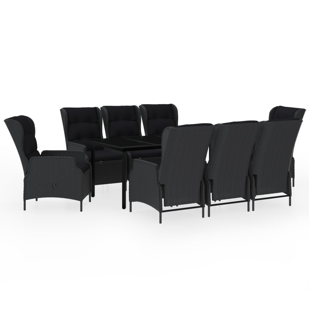 vidaXL Set mobilier pentru grădină, 9 piese, gri închis vidaXL Set mobilier pentru grădină, 9 piese, gri închis