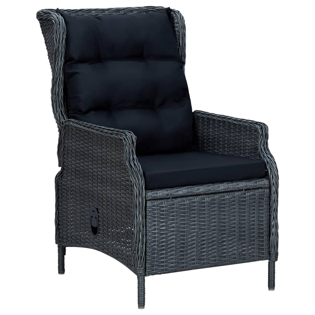 vidaXL Set mobilier pentru grădină, 9 piese, gri închis vidaXL Set mobilier pentru grădină, 9 piese, gri închis