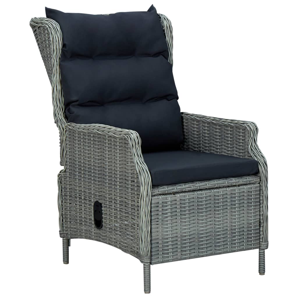 vidaXL Set mobilier pentru grădină, 3 piese, gri deschis