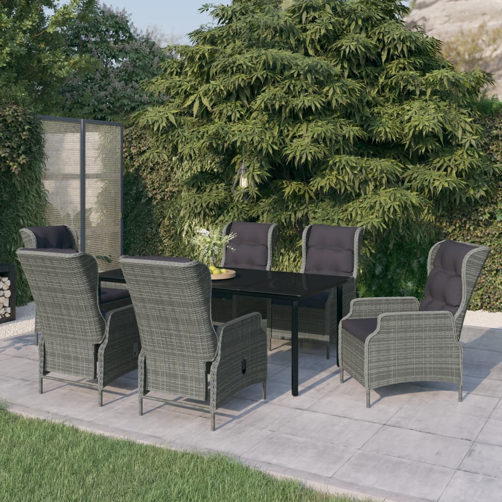 vidaXL Set mobilier pentru grădină, 7 piese, gri deschis vidaXL Set mobilier pentru grădină, 7 piese, gri deschis
