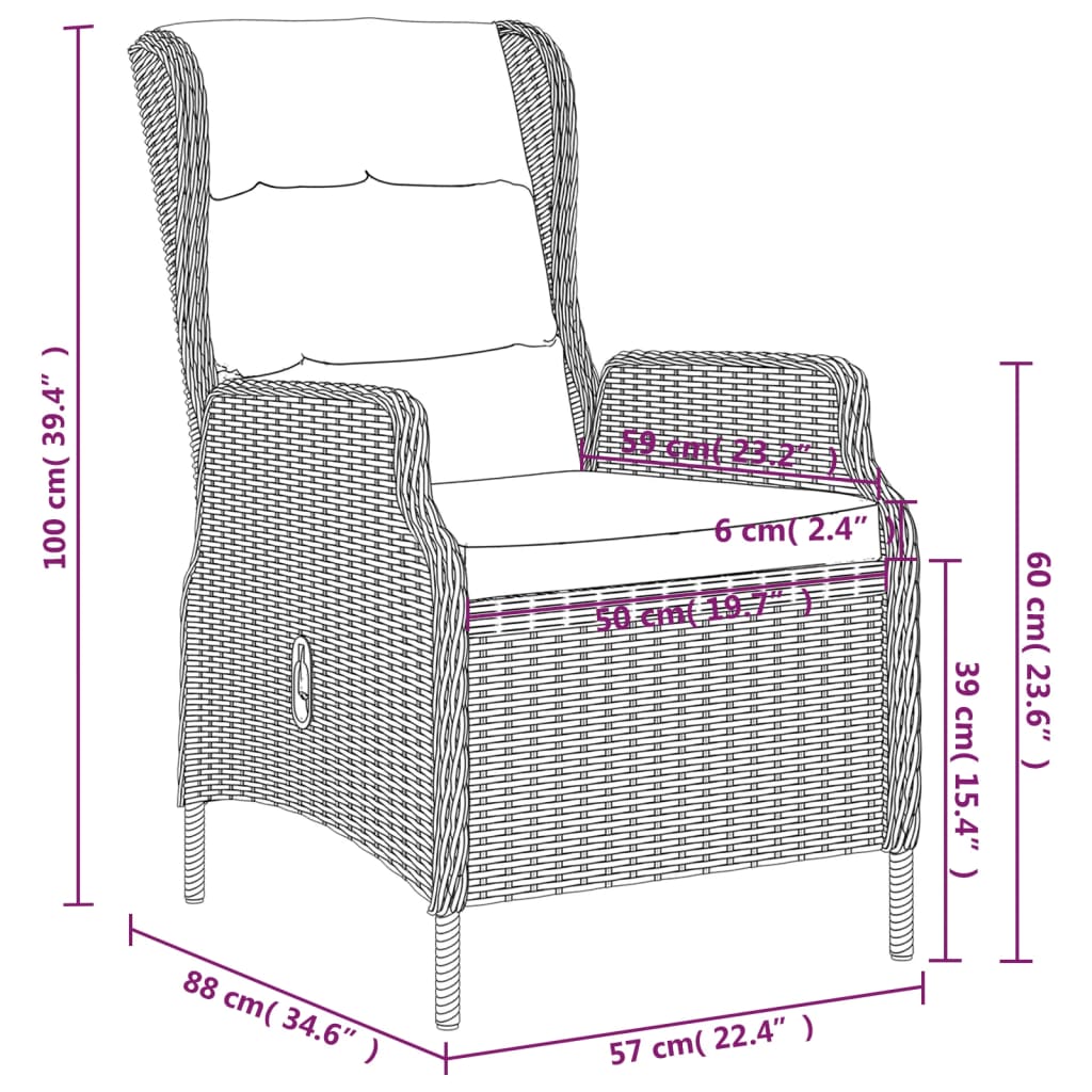 vidaXL Set mobilier pentru grădină, 7 piese, maro vidaXL Set mobilier pentru grădină, 7 piese, maro
