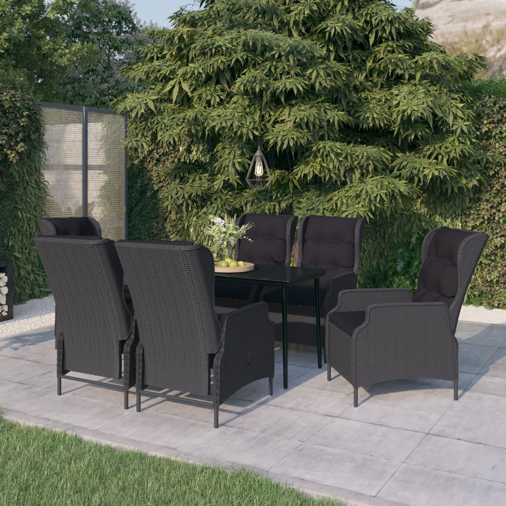 vidaXL Set mobilier pentru grădină, 7 piese, gri închis