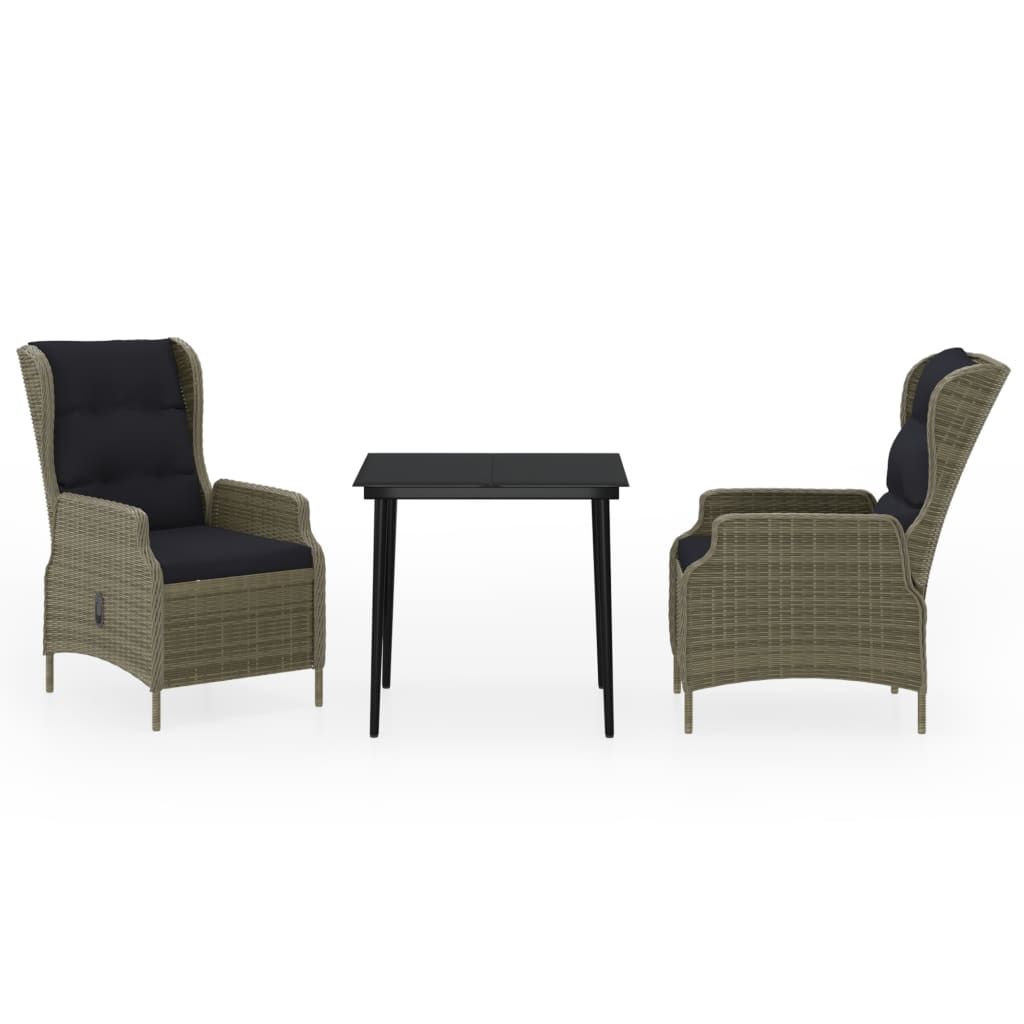 vidaXL Set mobilier de grădină, 3 piese, maro vidaXL Set mobilier de grădină, 3 piese, maro
