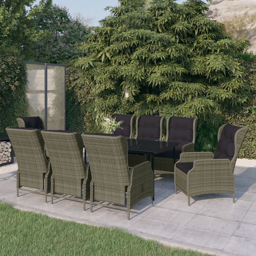 vidaXL Set mobilier de grădină, 9 piese, maro vidaXL Set mobilier de grădină, 9 piese, maro