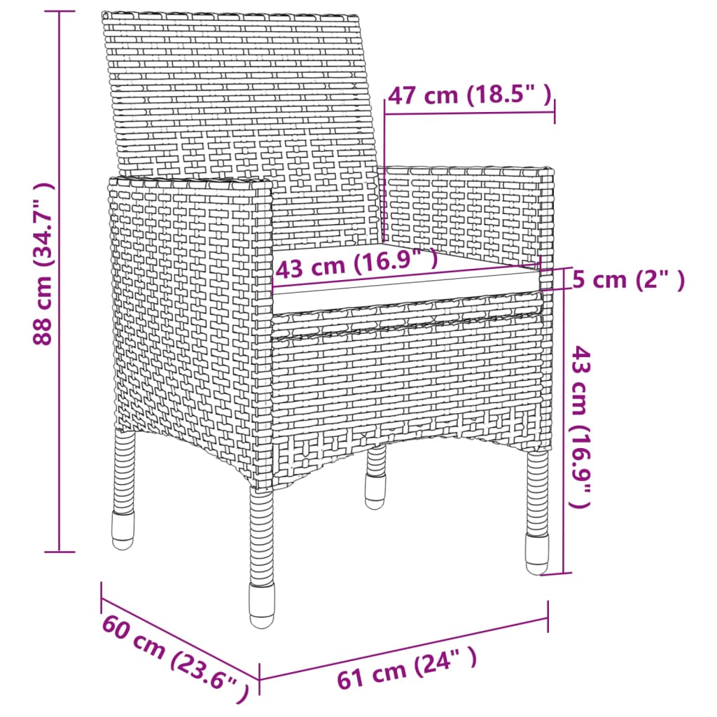 vidaXL Set mobilier de grădină cu perne, 7 piese, poliratan și sticlă vidaXL Set mobilier de grădină cu perne, 7 piese, poliratan și sticlă