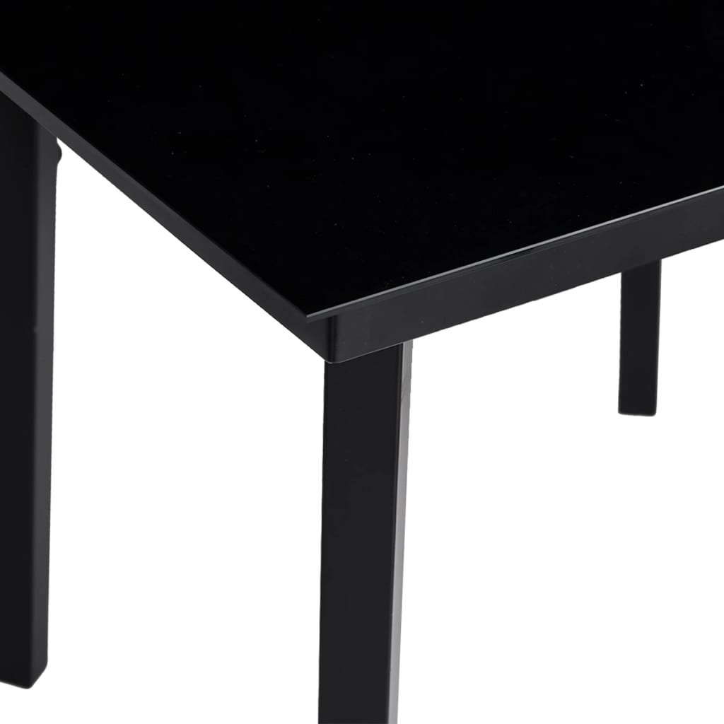 vidaXL Masă de bucătărie de grădină, negru, 200x100x74 cm, oțel/sticlă vidaXL Masă de bucătărie de grădină, negru, 200x100x74 cm, oțel/sticlă