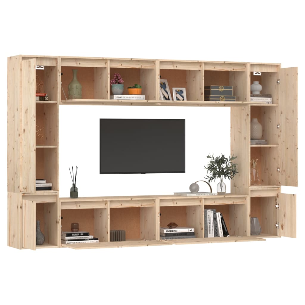 vidaXL Comode TV, 8 buc., lemn masiv de pin