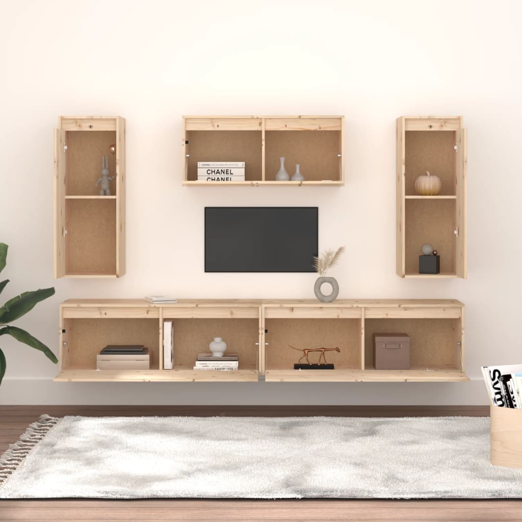 vidaXL Comode TV, 5 buc., lemn masiv de pin