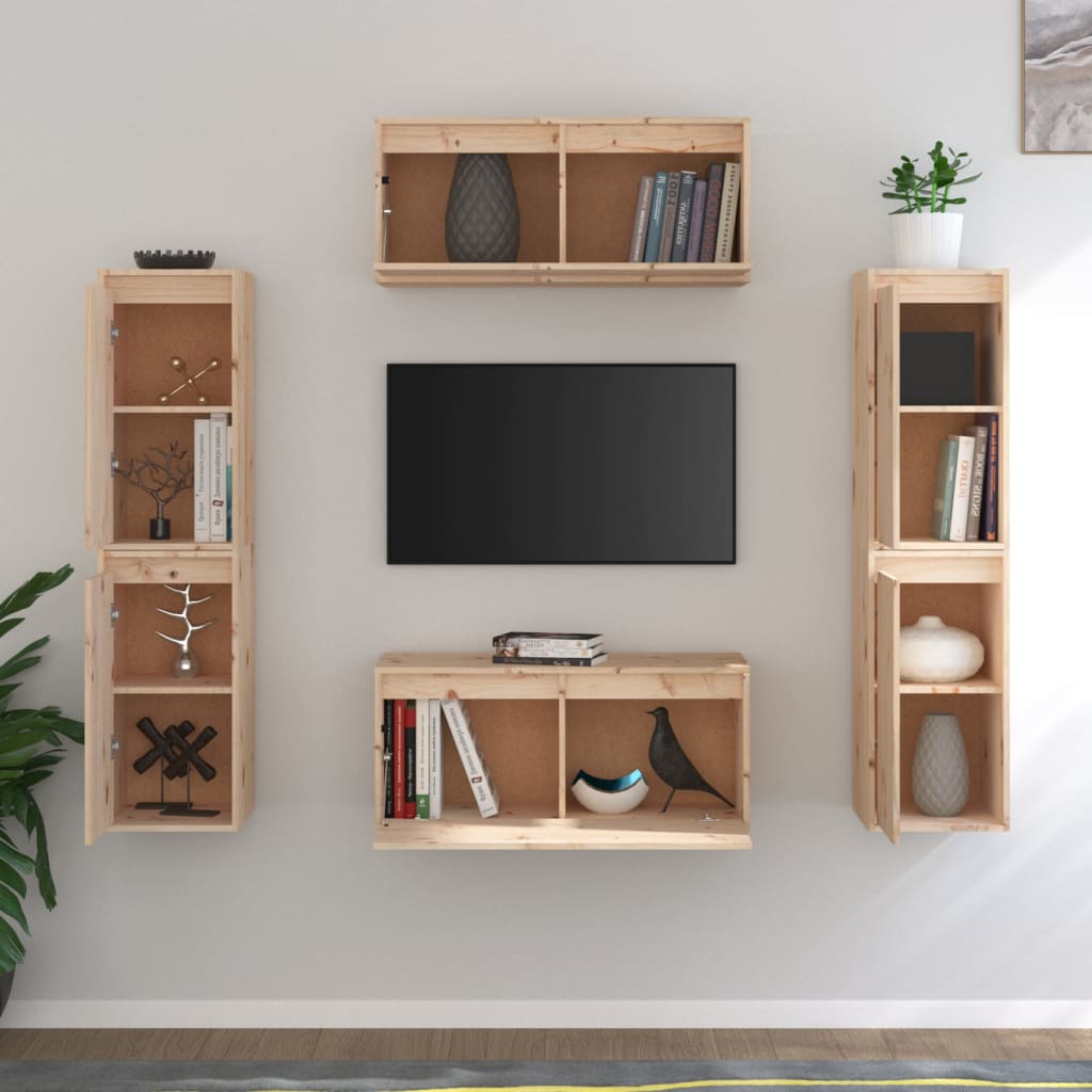 vidaXL Comode TV, 6 buc., lemn masiv de pin