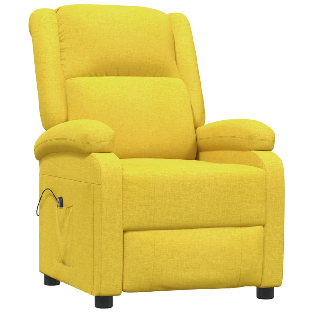 vidaXL Fotoliu rabatabil electric, galben, material textil