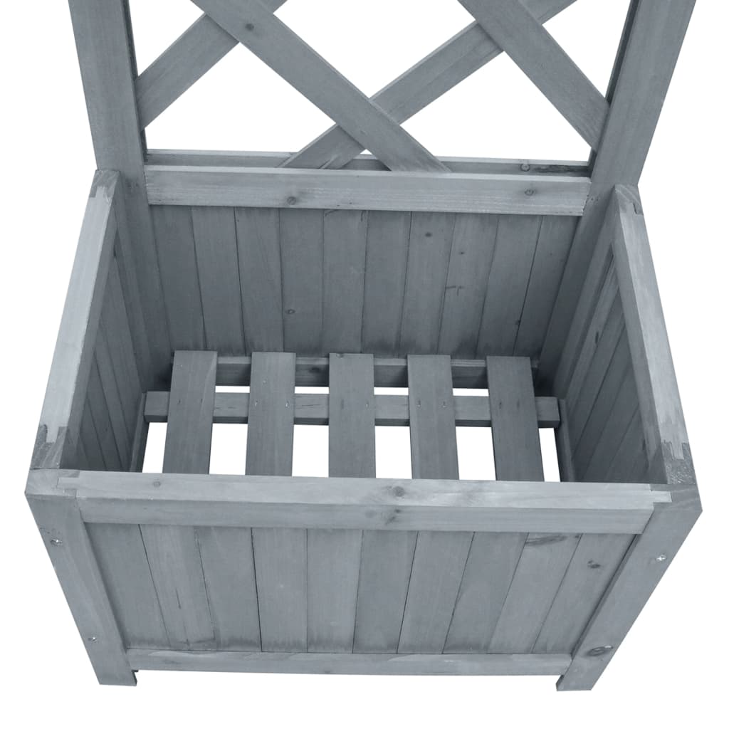 vidaXL Jardinieră cu spalier, 40 x 30 x 135 cm, lemn masiv de brad