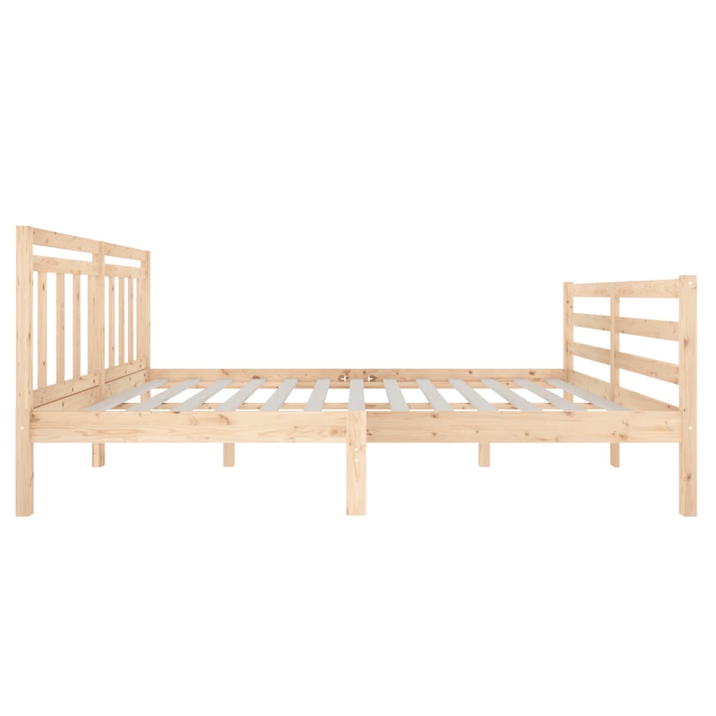 vidaXL Cadru de pat dublu, 135x190 cm, lemn masiv