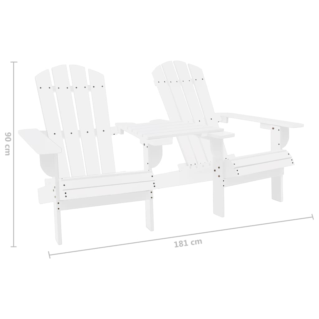 vidaXL Scaune de grădină Adirondack & masă ceai, alb, lemn masiv brad vidaXL Scaune de grădină Adirondack & masă ceai, alb, lemn masiv brad