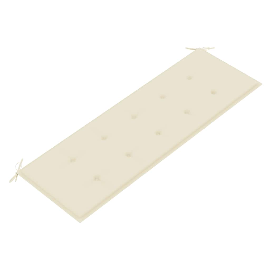 vidaXL Bancă Batavia cu pernă crem, 150 cm, lemn masiv de tec vidaXL Bancă Batavia cu pernă crem, 150 cm, lemn masiv de tec