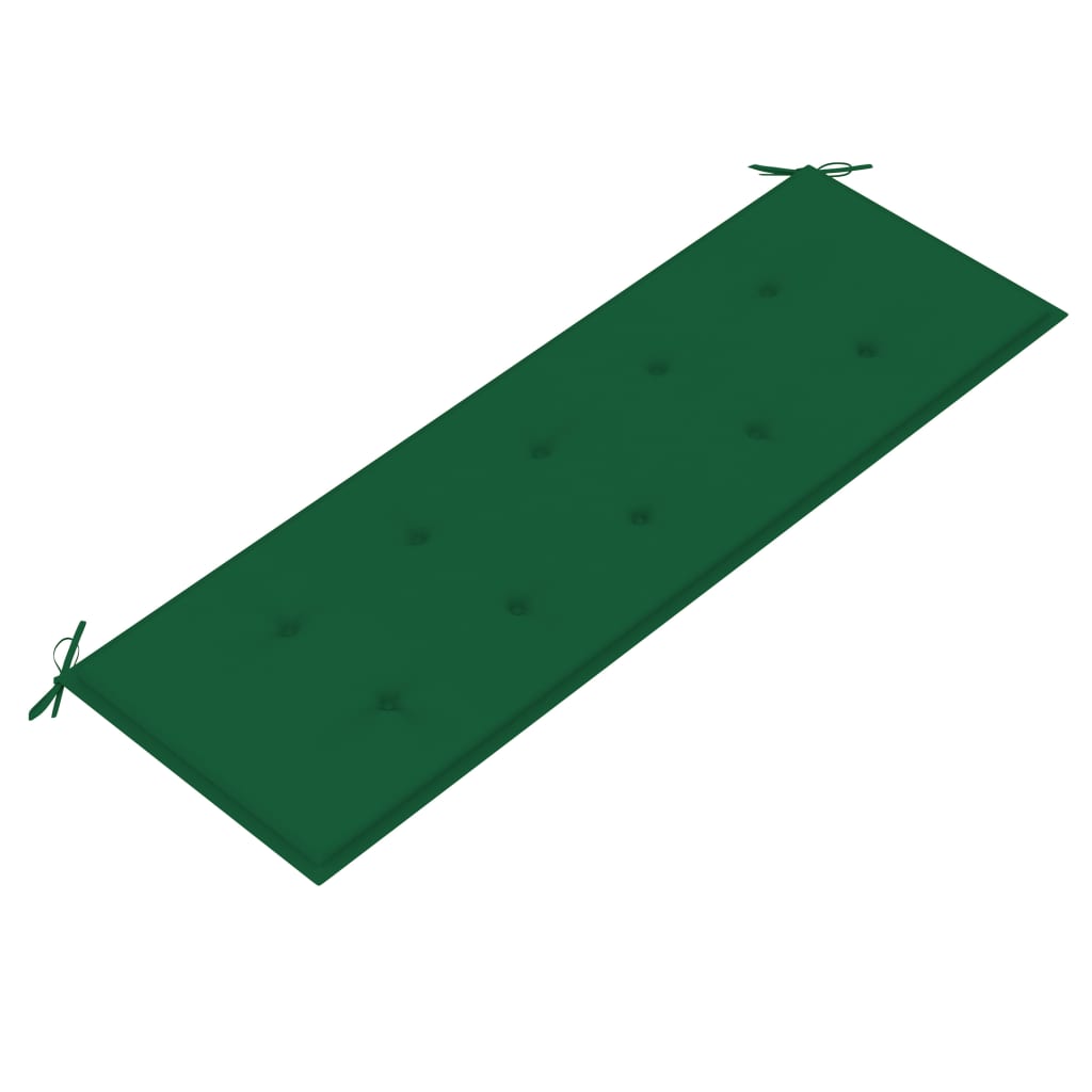 vidaXL Bancă Batavia cu pernă verde, 150 cm, lemn masiv de tec vidaXL Bancă Batavia cu pernă verde, 150 cm, lemn masiv de tec