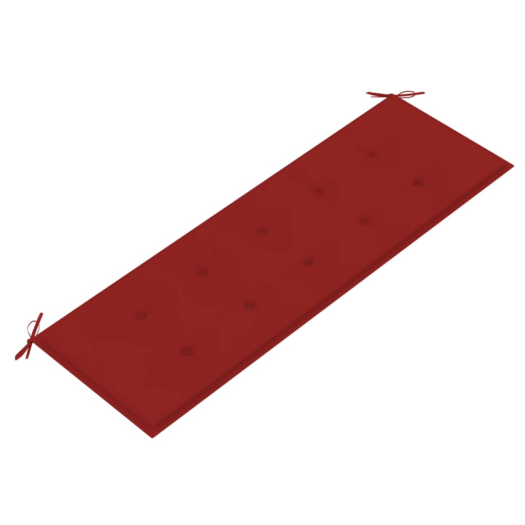 vidaXL Bancă Batavia cu pernă roșie, 150 cm, lemn masiv de tec vidaXL Bancă Batavia cu pernă roșie, 150 cm, lemn masiv de tec