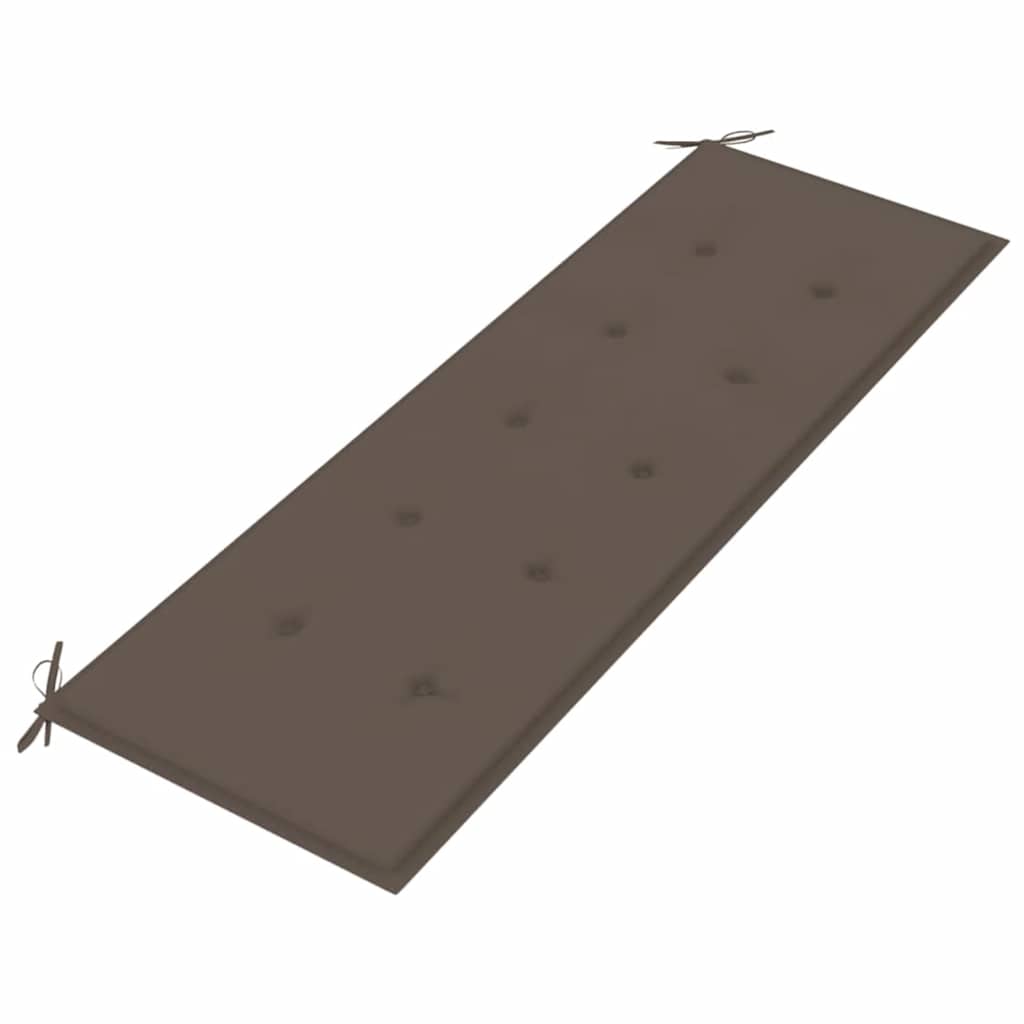 vidaXL Bancă Batavia cu pernă gri taupe, 150 cm, lemn masiv de tec vidaXL Bancă Batavia cu pernă gri taupe, 150 cm, lemn masiv de tec