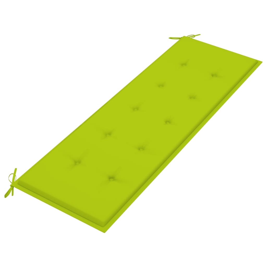 vidaXL Bancă Batavia cu pernă verde aprins, 150 cm, lemn masiv tec vidaXL Bancă Batavia cu pernă verde aprins, 150 cm, lemn masiv tec