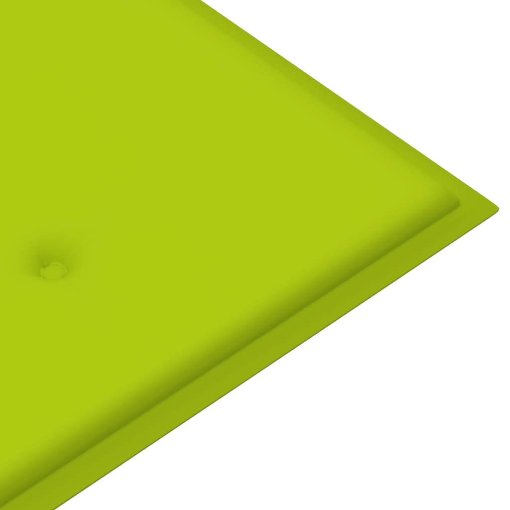 vidaXL Bancă Batavia cu pernă verde aprins, 150 cm, lemn masiv tec vidaXL Bancă Batavia cu pernă verde aprins, 150 cm, lemn masiv tec