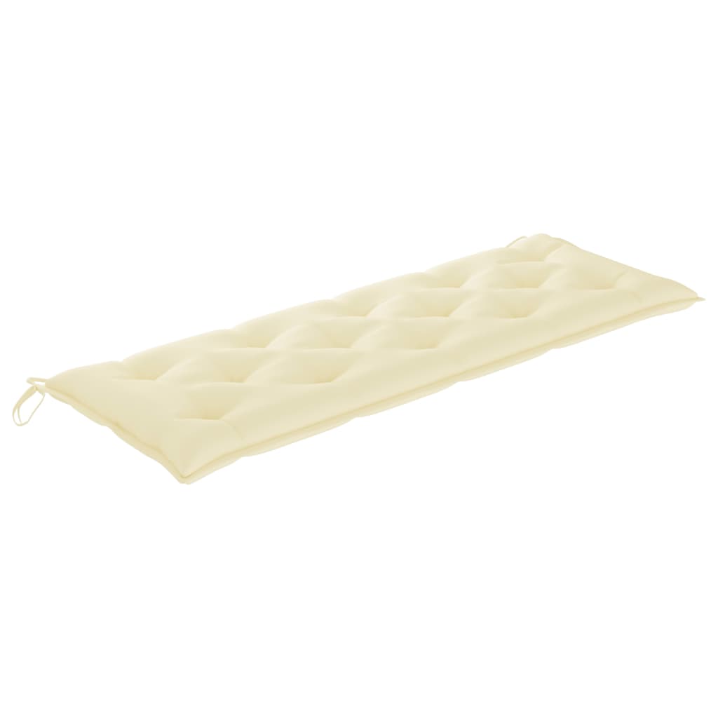 vidaXL Bancă Batavia cu pernă crem, 150 cm, lemn masiv de tec vidaXL Bancă Batavia cu pernă crem, 150 cm, lemn masiv de tec