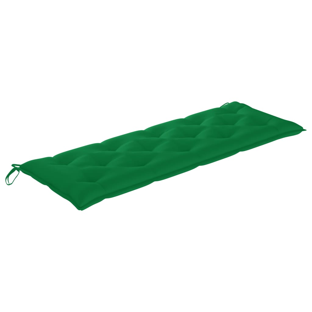 vidaXL Bancă Batavia cu pernă verde, 150 cm, lemn masiv de tec vidaXL Bancă Batavia cu pernă verde, 150 cm, lemn masiv de tec