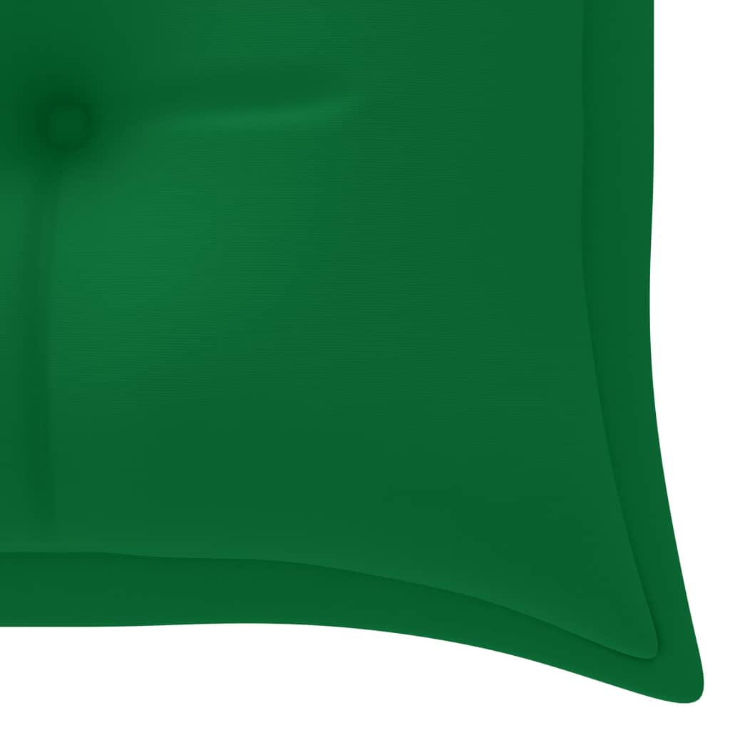 vidaXL Bancă Batavia cu pernă verde, 150 cm, lemn masiv de tec vidaXL Bancă Batavia cu pernă verde, 150 cm, lemn masiv de tec
