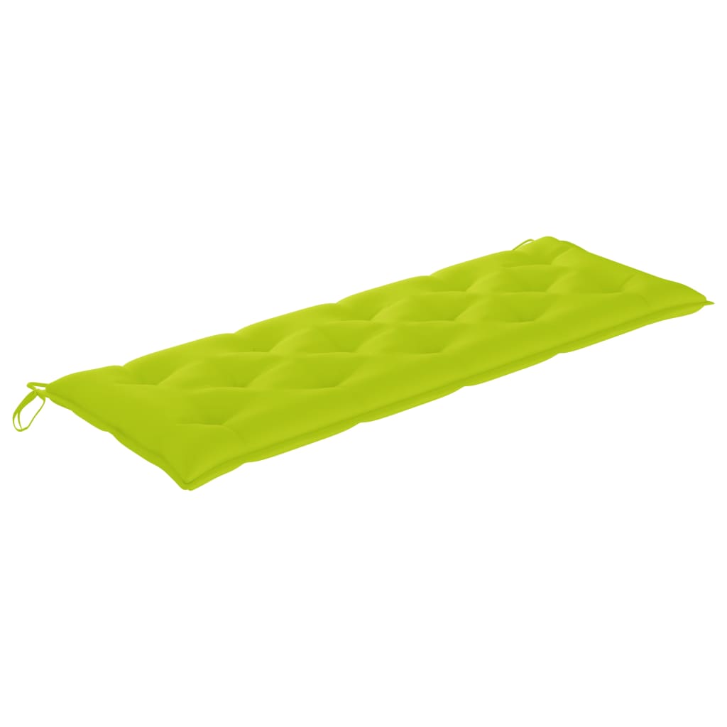 vidaXL Bancă Batavia cu pernă verde aprins, 150 cm, lemn masiv tec vidaXL Bancă Batavia cu pernă verde aprins, 150 cm, lemn masiv tec