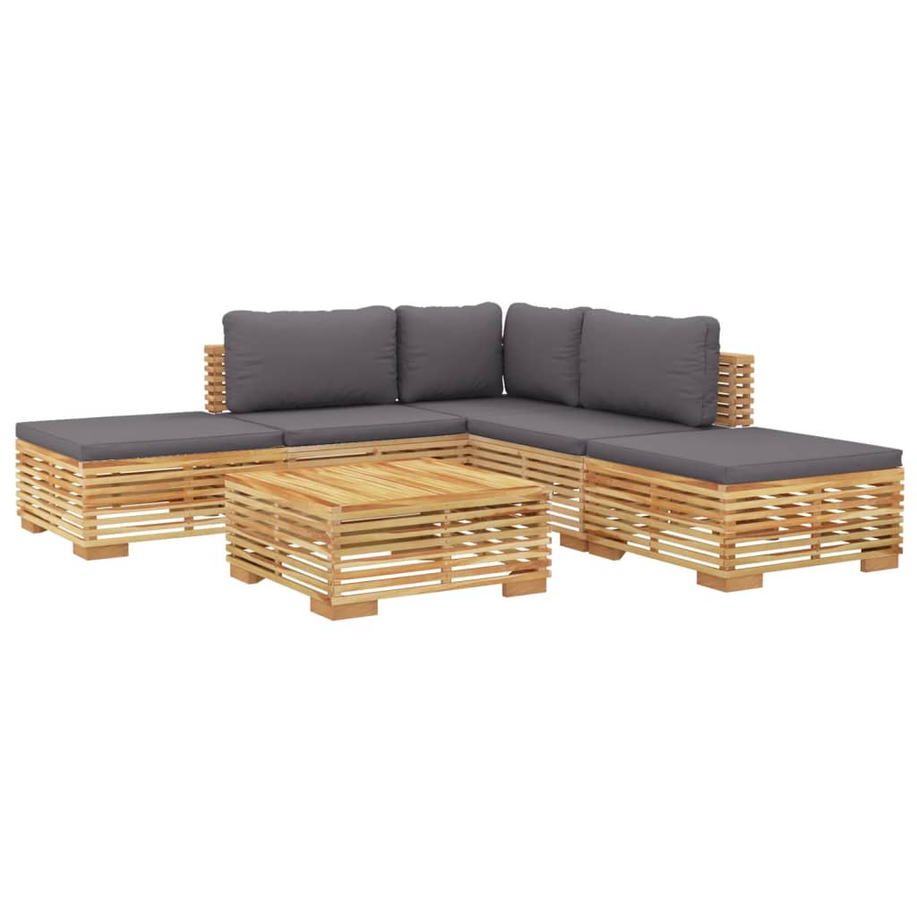 vidaXL Set mobilier grădină cu perne, 6 piese, lemn masiv de tec vidaXL Set mobilier grădină cu perne, 6 piese, lemn masiv de tec
