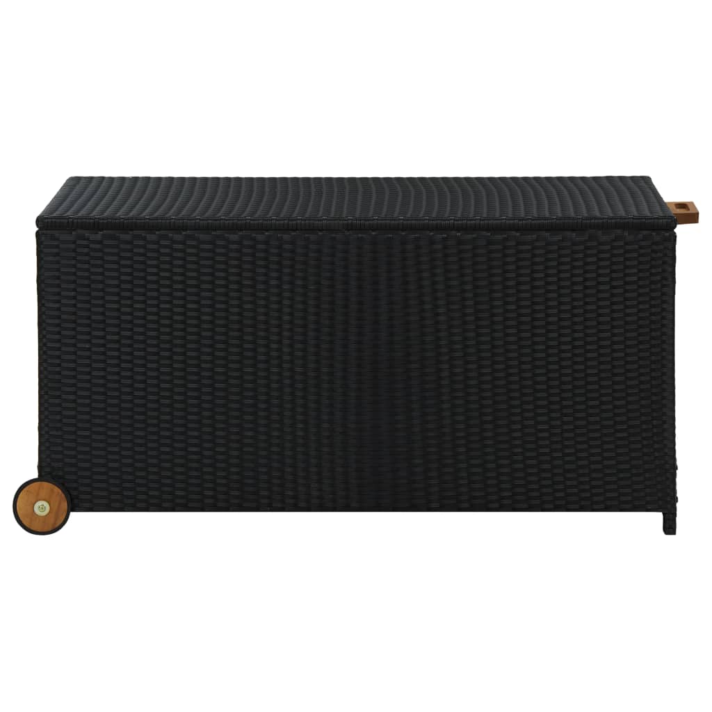 vidaXL Ladă de depozitare de grădină, negru, 120x65x61 cm, poliratan vidaXL Ladă de depozitare de grădină, negru, 120x65x61 cm, poliratan