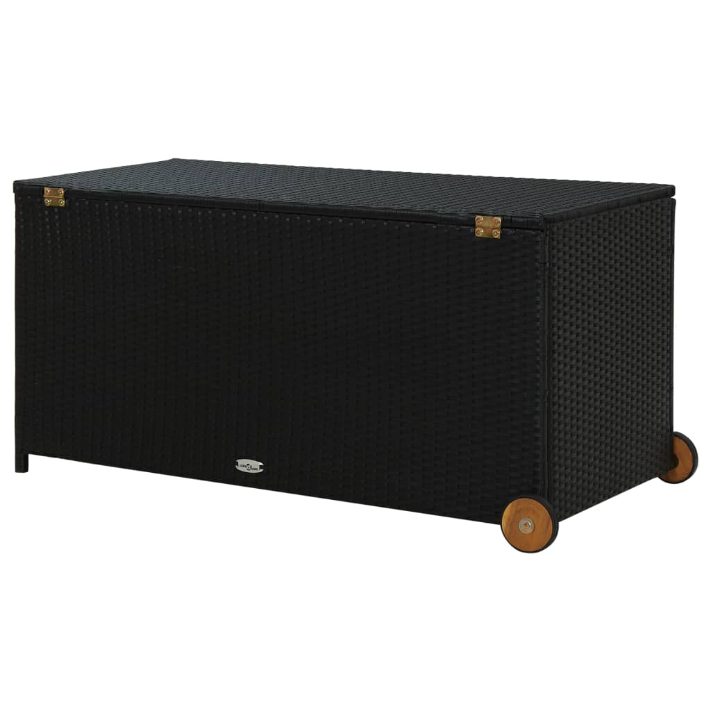 vidaXL Ladă de depozitare de grădină, negru, 120x65x61 cm, poliratan vidaXL Ladă de depozitare de grădină, negru, 120x65x61 cm, poliratan