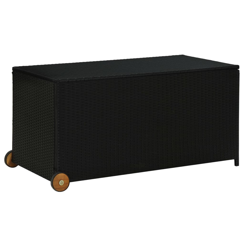 vidaXL Ladă de depozitare de grădină, negru, 120x65x61 cm, poliratan vidaXL Ladă de depozitare de grădină, negru, 120x65x61 cm, poliratan