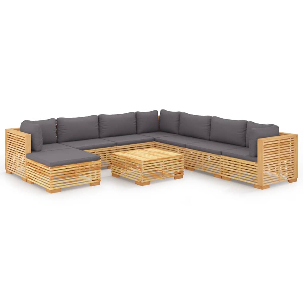 vidaXL Set mobilier grădină cu perne, 9 piese, lemn masiv de tec vidaXL Set mobilier grădină cu perne, 9 piese, lemn masiv de tec