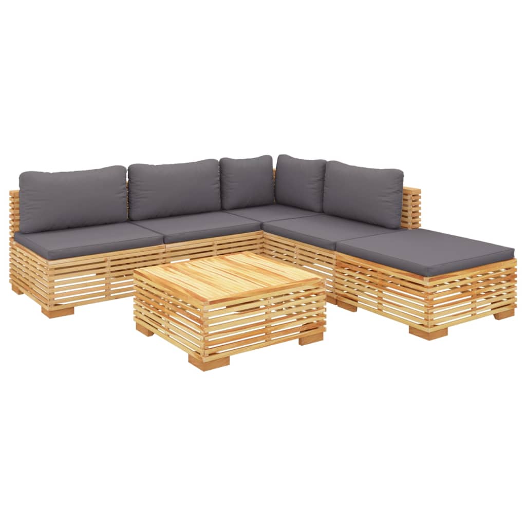 vidaXL Set mobilier grădină cu perne, 6 piese, lemn masiv de tec vidaXL Set mobilier grădină cu perne, 6 piese, lemn masiv de tec